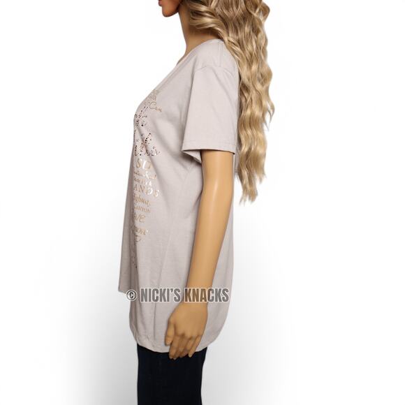 Next Level Black Hills South Dakota Rhinestone Gray V-Neck T-Shirt Size XXL - Picture 3 of 8